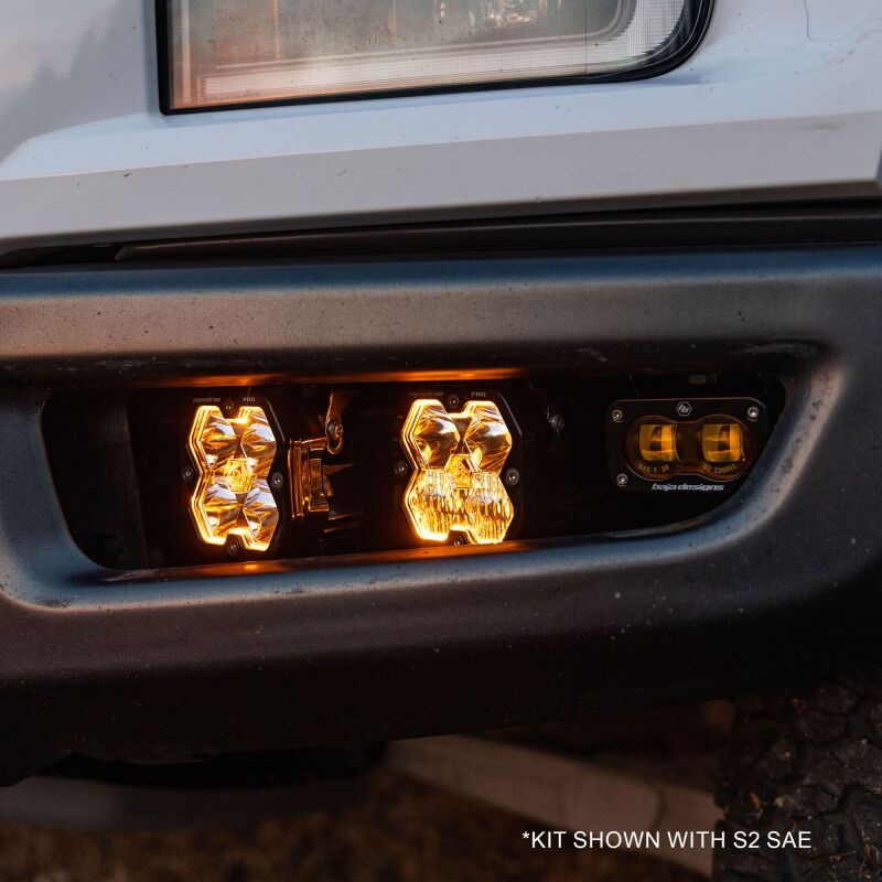Ford Raptor Fog Light Pocket Kit - Baja Designs - Squadron Sport 2.0/S2 (Multi Patterns) - Clear - `17-`20